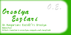 orsolya eszlari business card